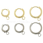 16Pcs 201 Stainless Steel Huggie Hoop Earrings Findings, with Vertical Loop, with 316 Surgical Stainless Steel Earring Pins, Ring, Mixed Color, 11~16x2.5mm, Hole: 2.7mm, Pin: 1mm(STAS-FS0002-26C)
