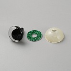Glitter Plastic Craft Doll Eyes, with Eyes Washers, Safety Eyes, Stuffed Toy Eyes, Half Round, Dark Green, 21.5x18mm(KY-WH0048-53A-02)