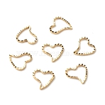 Brass Linking Rings, Long-Lasting Plated, Cadmium Free & Lead Free, Heart, Real 24K Gold Plated, 10x10x1mm, Inner Diameter: 8x8mm(KK-F831-009G-RS)