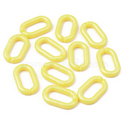Opaque Acrylic Linking Rings, Quick Link Connectors, For Jewelry Cable Chains Making, Oval, Yellow, 27x16x4mm, Inner Diameter: 19x8mm, about 490pcs/500g(OACR-S038-004B-A04)