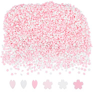 Handmade Polymer Clay Cabochons, Sakura, Pink, 4.5~5x4~5x0.6~1mm, 100g, about 5700pcs/box(CLAY-CP0001-02)