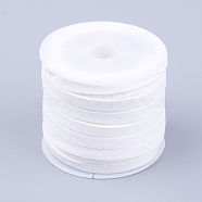 Faux Suede Cord, Faux Suede Lace, White, 5x1.5mm, about 5.46 yards(5m)/roll(X-LW-R003-5mm-1125)