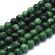 Natural Ruby in Zoisite Beads Strands, Round, 10mm, Hole: 1mm, about 39~40pcs/Strand, 15.35 inch(39cm)(G-E561-12-10mm)