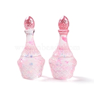 Dummy Bottle Transparent Resin Cabochon, with Sequins, Pink, 33.5x15.5mm(RESI-E025-05C)