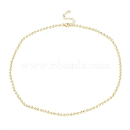 Rack Plating Brass Ball Chain Necklaces for Women, Long-Lasting Plated, Lead Free & Cadmium Free, Real 18K Gold Plated, 16.54 inch(42cm), bead: 3mm(NJEW-G102-01A-G)