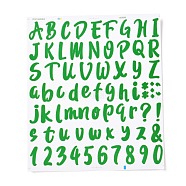 Number & Alphabet & Sign PVC Waterproof Self-Adhesive Sticker, for Gift Cards Decoration, Green, 21.5x18.5x0.02cm, Tags: 5~26x5~20mm, 72pcs/sheet(DIY-I073-04G)