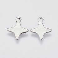 201 Stainless Steel Charms, Star, Stainless Steel Color, 13.5x11x0.6mm, Hole: 1mm(STAS-F139-009P)