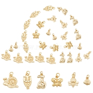 SUNNYCLUE 36Pcs 6 Styles Alloy Pendants, Long-Lasting Plated, with Jump Rings, Mixed Shapes, Real 18K Gold Plated, 6pcs/style(FIND-SC0001-49)