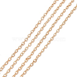 Iron Cable Chains, with Spool, Unwelded, Oval, Light Gold, 4.5x3.5mm, about 32.8 Feet(10m)/roll(X-CHC-O001-A-10)