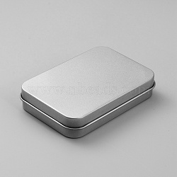 Iron Small Storage Box, Rectangle, Platinum, 9.1x6.35x1.8cm(CON-WH0089-32)