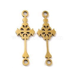 201 Stainless Steel Connector Charms, Cross Links, Golden, 22x7x0.8mm, Hole: 1.4mm(STAS-Q245-20G)