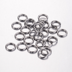 Tarnish Resistant 304 Stainless Steel Open Jump Rings, Round, Stainless Steel Color, 8x1.2mm, 17 Gauge, Inner Diameter: 5.6mm, about 1052pcs/200g(X-STAS-D438-03)