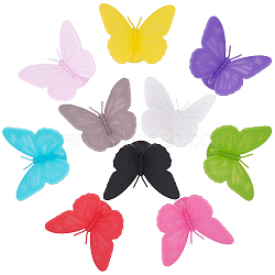 Silicone Wine Glass Tag Markers, Suction Cup Tags, Butterfly, Mixed Color, 27x38x11.5mm, 10colors/set(AJEW-SC0001-38)