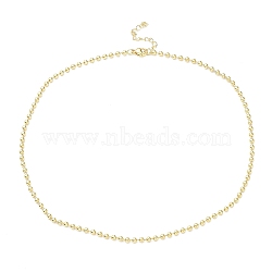 Rack Plating Brass Ball Chain Necklaces for Women, Long-Lasting Plated, Lead Free & Cadmium Free, Real 18K Gold Plated, 16.54 inch(42cm), bead: 3mm(NJEW-G102-01A-G)