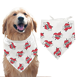 Cotton Dog's Kerchief, Triangle Pet's Bandana, Heart, 380x780mm(AJEW-WH0503-031)