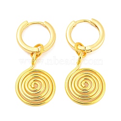 Rack Plating Brass Vortex Dangle Hoop Earrings, Long-Lasting Plated, Lead Free & Cadmium Free, Real 18K Gold Plated, 32x14mm(EJEW-K245-45G)