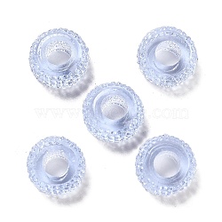 Transparent Resin European Beads, Large Hole Beads, Textured Rondelle, Lavender, 12x6.5mm, Hole: 5mm(RESI-B020-03E)