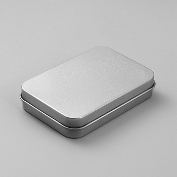 Iron Small Storage Box, Rectangle, Platinum, 9.1x6.35x1.8cm