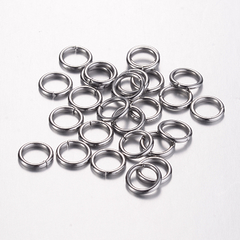 Tarnish Resistant 304 Stainless Steel Open Jump Rings, Round, Stainless Steel Color, 8x1.2mm, 17 Gauge, Inner Diameter: 5.6mm, about 1052pcs/200g