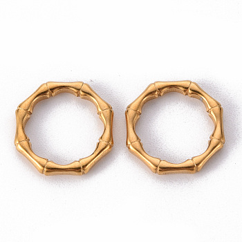 304 Stainless Steel Linking Rings, Octagon Ring, Golden, 16x15x2.5mm, Inner Diameter: 11mm