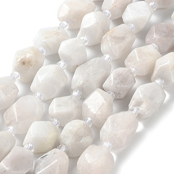 Natural Rainbow Moonstone Beads Strands, with Seed Beads, Faceted, Rhombus, 12~15x9~12x9~12mm, Hole: 1~1.2mm, about 20~21pcs/strand, 15.20~15.51 inch(38.6~39.4cm)