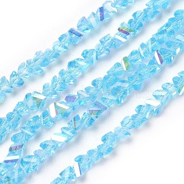 3mm DeepSkyBlue Triangle Glass Beads