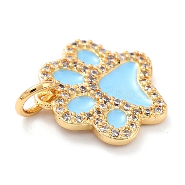 Real 18K Gold Plated Brass Micro Pave Cubic Zirconia Charms(ZIRC-L100-085G-05)-4