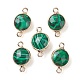 Synthetic Malachite Connector Charms(G-C102-09G-G)-1
