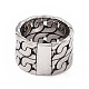 Cuban Link Chain Shape 304 Stainless Steel Finger Ring(RJEW-F137-04AS)-3