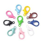Spray Painted Eco-Friendly Alloy Lobster Claw Clasps, Cadmium Free & Nickel Free & Lead Free, Mixed Color, 16.5x9.5x4mm, Hole: 1.6mm(X-PALLOY-T080-06C-NR)