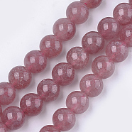 Natural Strawberry Quartz Beads Strands, Round, 10mm, Hole: 1mm, about 38~39pcs/strand, 15.3 inch(G-S333-10mm-018)