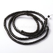 Natural Coconut Column Bead Strands, Black, 5.5x2~4.5mm, Hole: 1mm, about 179pcs/strand, 23.2 inch(X-COCB-O001-08)