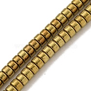 Electroplated Synthetic Non-magnetic Hematite Beads Strands, Disc, Heishi Beads, Golden Plated, 3.5x2mm, Hole: 1mm, about 183~188pcs/strand, 15.16''~15.67''(38.5~39.8cm)(G-K361-A04-01)