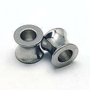 304 Stainless Steel European Beads, Large Hole Beads, Column, 9x8mm, Hole: 5mm(STAS-E039-1)