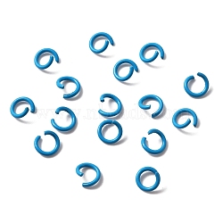 Zinc Alloy Open Jump Rings, Baking Painted, Ring, Deep Sky Blue, 6x1mm, 18 Gauge, Inner Diameter: 4mm, about 100pcs/bag(FIND-WH0014-79B)