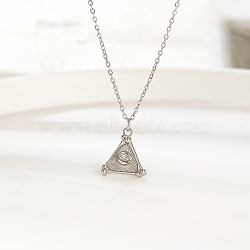 Elegant Stainless Steel Triangle Pendant Necklace for Women's Daily Wear(YJ9292-2)