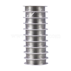 Round Copper Jewelry Wire, Silver Color Plated, 0.3mm, about 65.61 Feet(20m)/roll, 10 rolls/group(CWIR-S002-0.3mm-01)