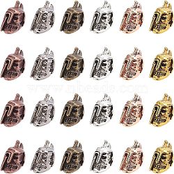 Tibetan Style Alloy Beads, Helmet, Mixed Color, 18x10x11mm, Hole: 1.5mm, 6 colors, 4pcs/color, 24pcs/box(PALLOY-FH0001-46)