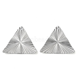 304 Stainless Steel Pendants, Triangle Charm, Stainless Steel Color, 24.5x27.5x2mm, Hole: 1.5mm(STAS-Q308-03P)