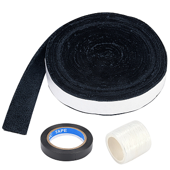 AHADERMAKER 3 Rolls 3 Style Plastic Racket Hand Glue Base Film, with Adhesive Back, Mixed Color, 10~34x0.1mm, 1roll/style