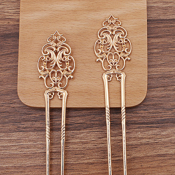 Alloy Hair Sticks, Long-Lasting Plated, Hair Accessories for Woman, Light Gold, 165x30mm