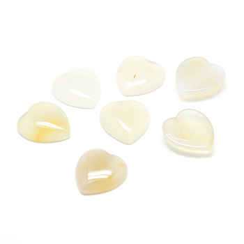 Natural Agate Cabochons, Heart, 15x18x6mm