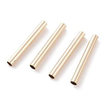 Brass Tube Beads, Long-Lasting Plated, Tube, Real 24K Gold Plated, 20x2.5mm, Hole: 2mm