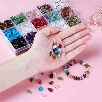 Mixed Natural & Synthetic Gemstone Beads, Chip, Mixed Stone, 5~8x5~8mm, Hole: 1mm