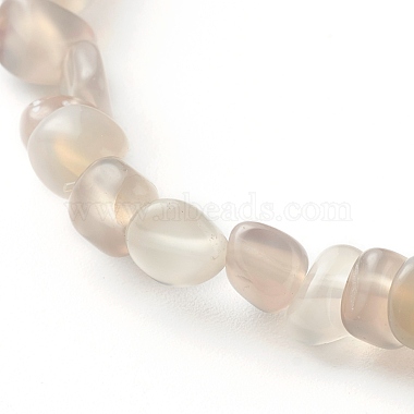 Natural Grey Agate Chip Beads Bracelet for Girl Women(BJEW-JB06748-08)-4