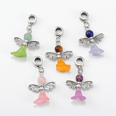 38mm Mixed Color Angel & Fairy Mixed Stone Dangle Beads