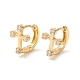 Clear Cubic Zirconia Cross Hinged Hoop Earrings for Women(EJEW-P196-23G)-1