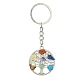 Alloy with Natural & Synthetic Mixed Gemstone Chip Pendant Keychain(KEYC-JKC00640-01)-1