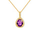 Rhinestone Teardrop Pendant Necklace with Stainless Steel Chains(YL8274)-1