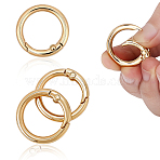 32Pcs Alloy Spring Gate Rings, Round Ring, Golden, 25mm(FIND-ME0003-23G)